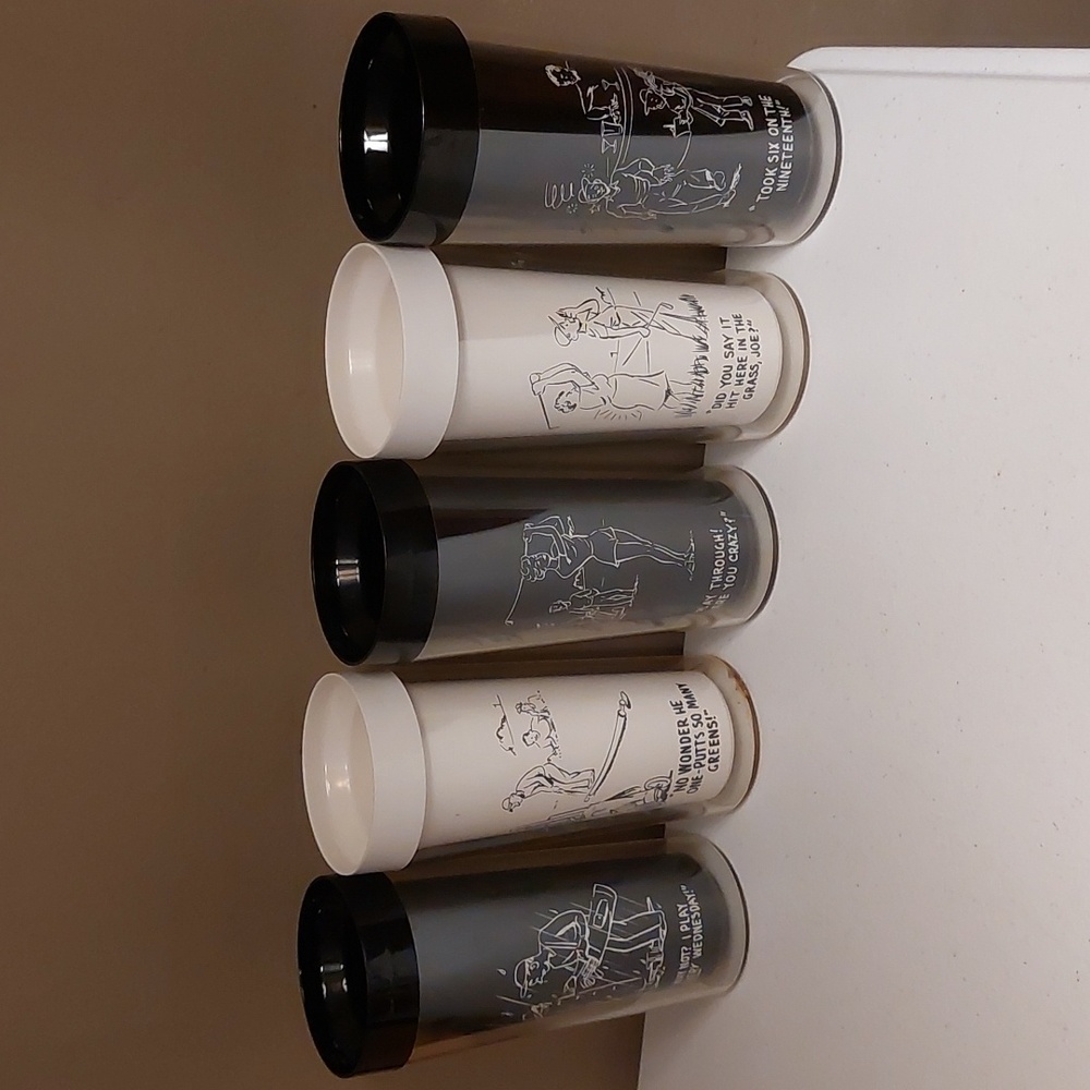 Vintage Golf Comic Insulated Cups